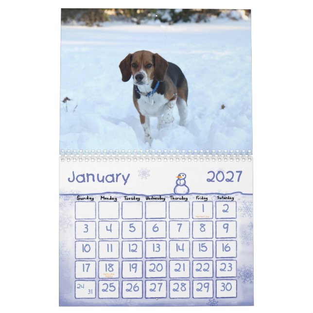 Calendrier 2012 de beagle (Jan 2027)