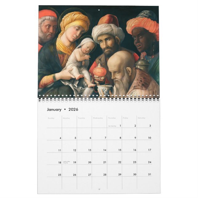 Calendrier 2012 de chefs d'oeuvre d'art du Christ (Jan 2026)