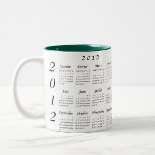 Calendrier 2012 français zweifarbige tasse
