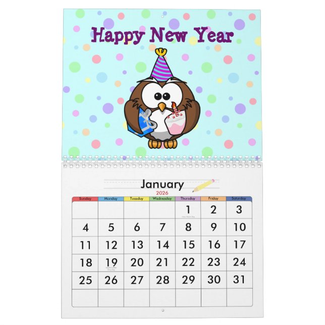 Calendrier 2013 ans du hibou (Jan 2026)