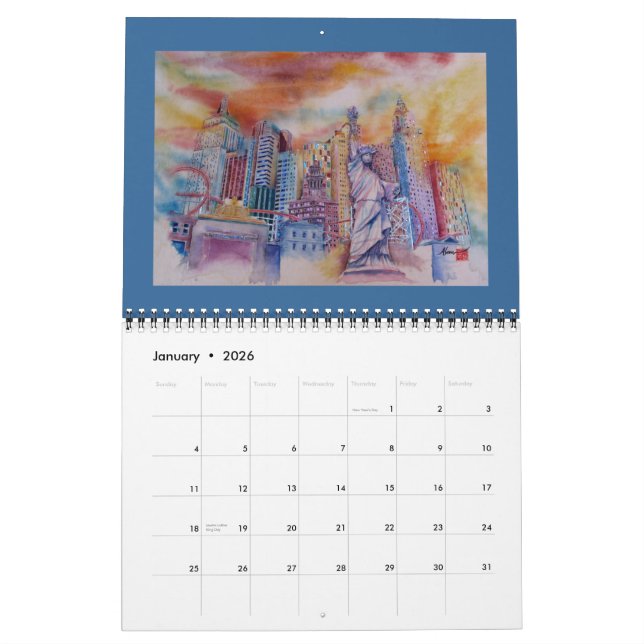 CALENDRIER 2013 - ART D'AQUARELLE D'ALAN GOLDBARG (Jan 2026)