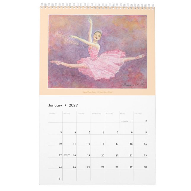 Calendrier 2013 d'art de ballet (Jan 2027)
