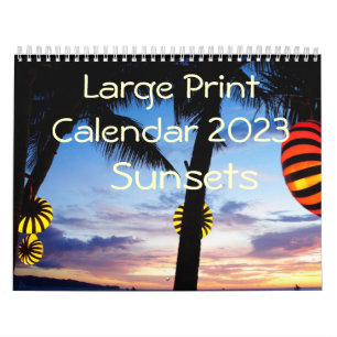 Calendrier 2014 de gros caractères - couchers du