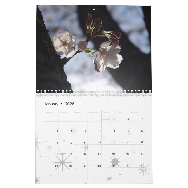 Calendrier 2015 de fleurs de cerisier (Jan 2026)