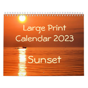 Calendrier 2015 de gros caractères - coucher du