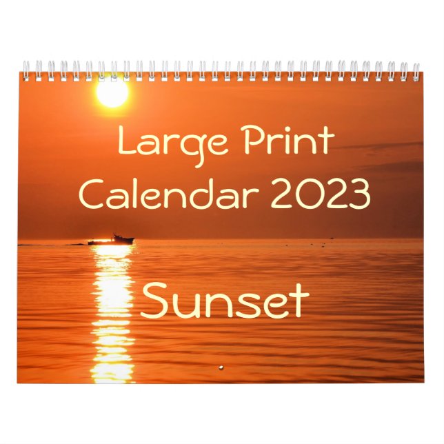 Calendrier 2015 de gros caractères - coucher du (Protection)