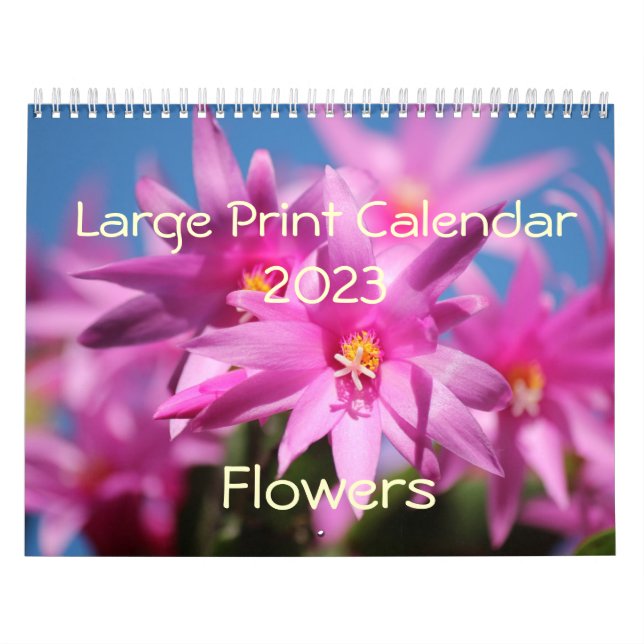 Calendrier 2015 de gros caractères - fleurs (Protection)