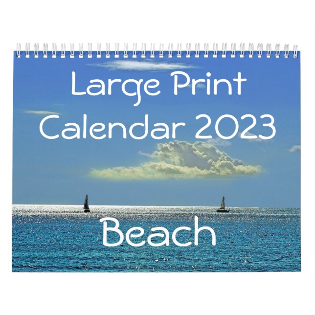 Calendrier 2015 de gros caractères - plage (Protection)
