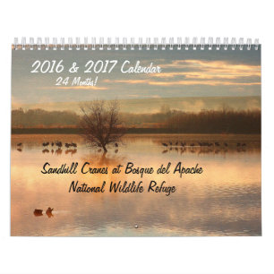 Calendrier 2016/2017 réserve d'animaux d'oiseaux de grue