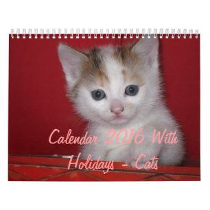 Calendrier 2016 Avec Vacances - Chats