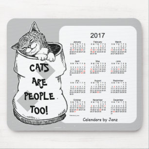 Calendrier 2017 de chat par le tapis de souris
