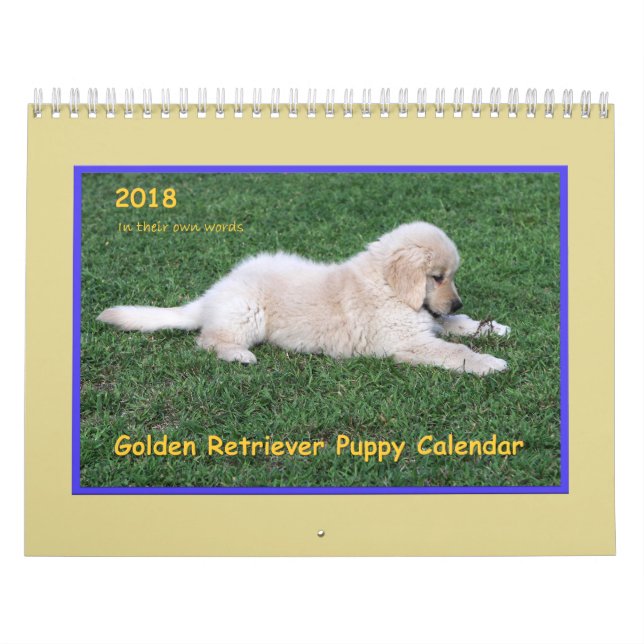 Calendrier 2018 de chiot de golden retriever (Protection)
