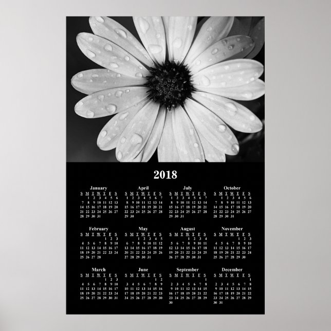 Calendrier 2018 Fleur d'Afrique Poster (Devant)