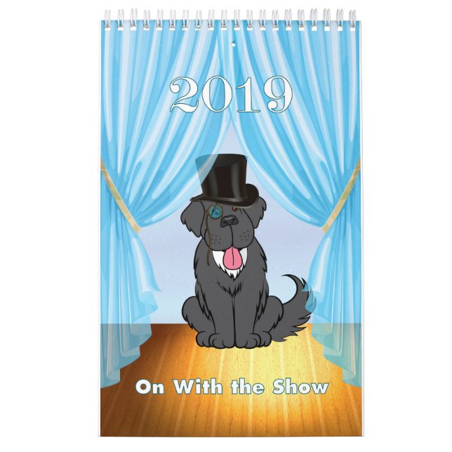 Calendrier 2019 de chien de Terre-Neuve (Protection)
