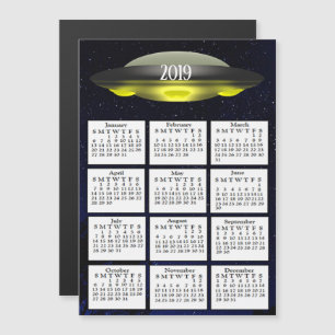 Calendrier 2019 Magnet UFO et étoiles
