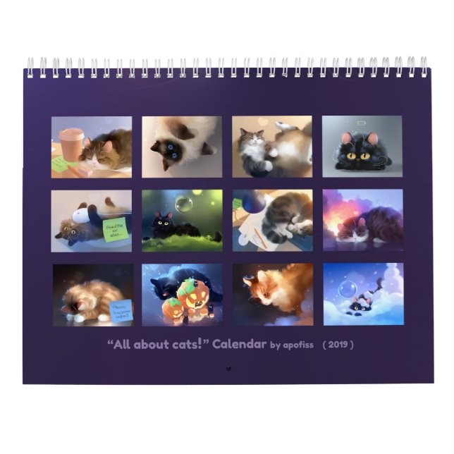 Calendrier 2019 - Tout sur les Chats! (Dos)
