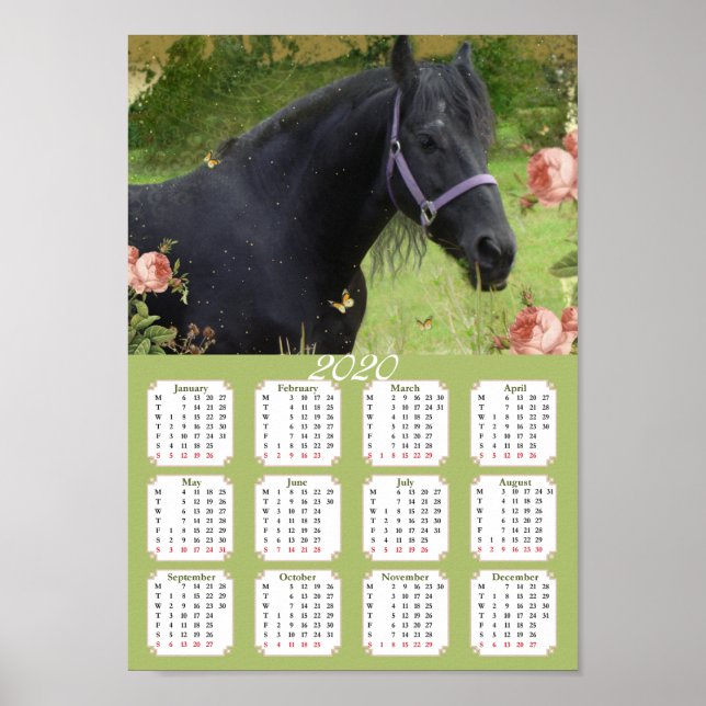 Calendrier 2020 Cheval ~ Affiche (Devant)
