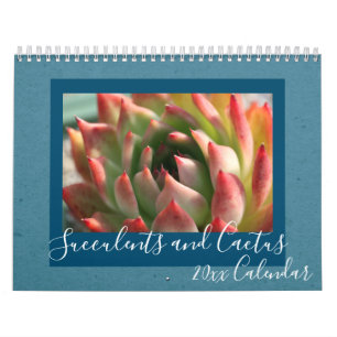 Calendrier 2020 Modern Script Succulents et Cactus