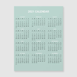 Calendrier 2020 simple mais élégant | Carte magnét