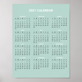 Calendrier 2020 simple mais élégant | Poster