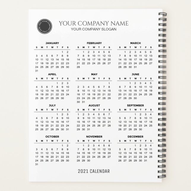 Calendrier 2021 simple mais élégant | Planificateu (Dos)