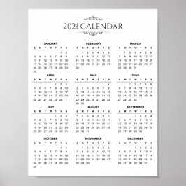 Calendrier 2021 simple mais élégant | Poster