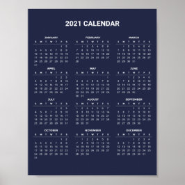 Calendrier 2021 simple mais élégant | Poster