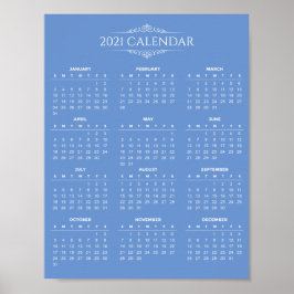 Calendrier 2021 simple mais élégant | Poster