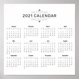 Calendrier 2021 simple mais élégant | Poster