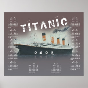 Calendrier 2022 du navire RMS Titanic Poster