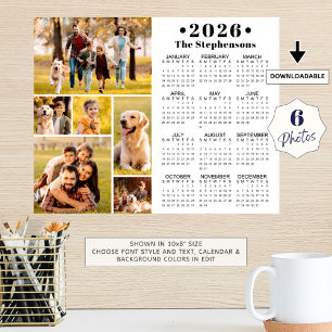 Calendrier 2023 collage photo de 6 images, affiche