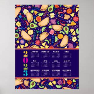 Calendrier 2023 de la Fiesta Taco Poster