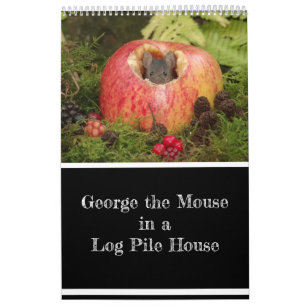 Calendrier 2023 George la souris dans une pile de rondins nou