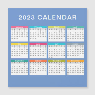 Calendrier 2023 mignon et coloré Magnet