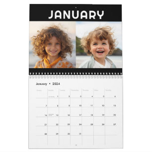 Calendrier 2024 - 24 Photo - 2 Par Mois Famille Moderne