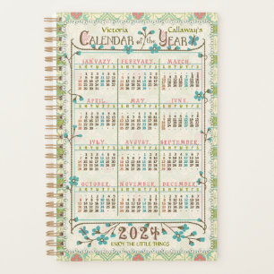Calendrier 2024 Année Victorienne Art Nouveau Pers