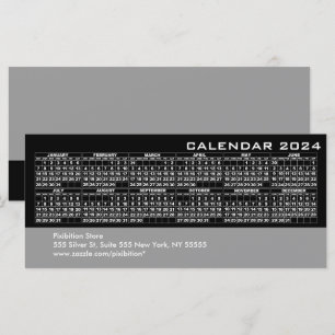 Calendrier 2024 Carte en rack d'entreprise Noir