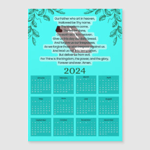 Calendrier 2024 - Carte magnétique de prière chrét