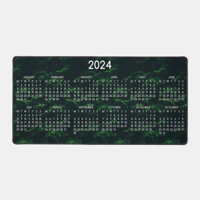 Calendrier 2024 Dark Arrière - plan Nature Photo (Recto)