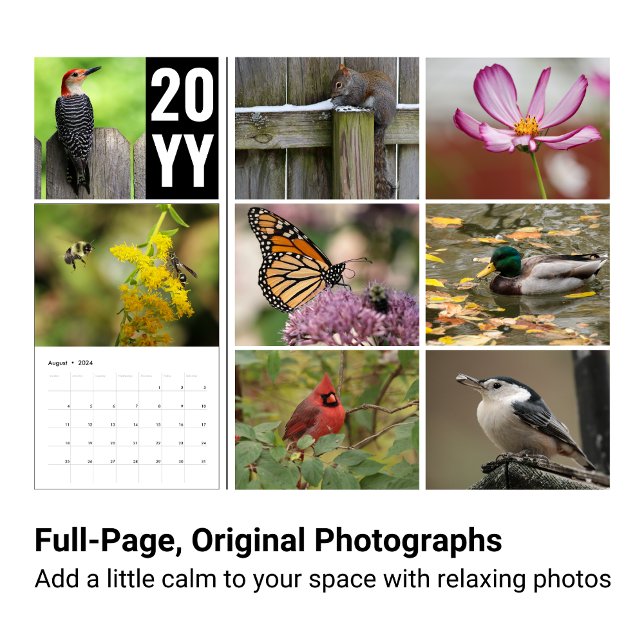 Calendrier 2024 de la photographie de la faune (Nature photography calendar features simple images to bring beauty to your year.)