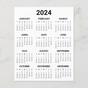 Calendrier 2024 En bref Feuille de papier