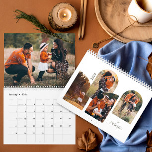 Calendrier 2024 Famille Minimal Arch Photos Modèle élégant