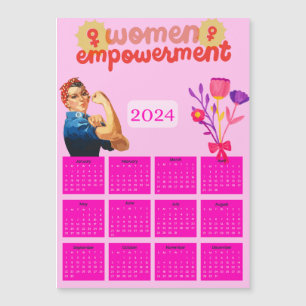 Calendrier 2024 - Femmes - carte magnétique d'auto