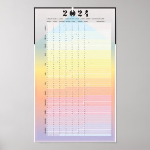 Calendrier 2024 - Poster du planificateur de lune