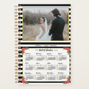 Calendrier 2024 Préppy Floral Stripes Photo Sm