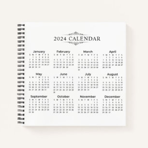 Calendrier 2024 simple mais élégant CARNET