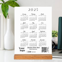 Calendrier 2025 Année Typographie de script blanc