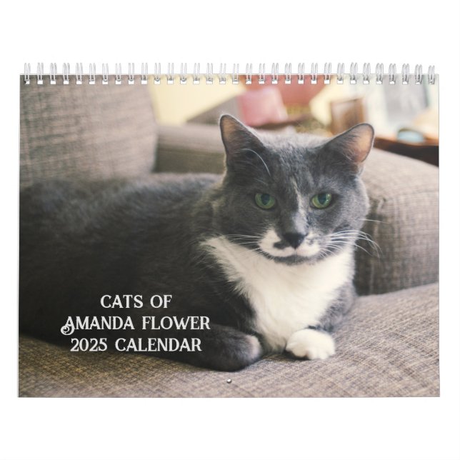 Calendrier 2025 des chats à fleurs Amanda (Protection)