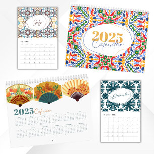 Calendrier 2025 Design moderne de carreaux colorés en céramiq