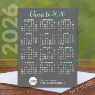 Calendrier 2025 Grey Aqua Business - Carte de vaca